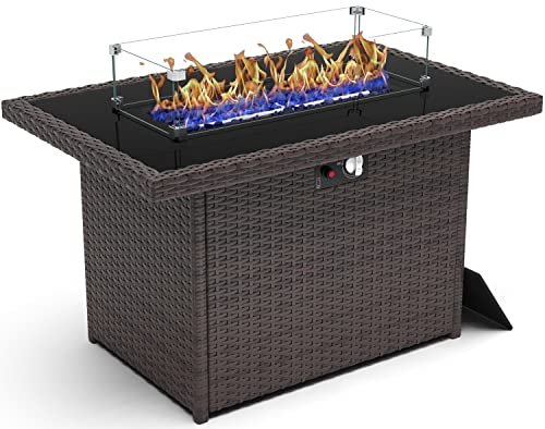 KHOLH - KHOLH 44 Inch Propane Gas Fire Pits Table for Outside Patio