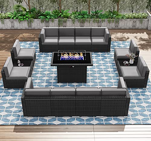 KHOLH Patio Furniture Set with Fire Pit Table