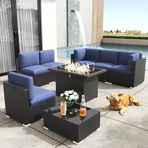 KHOLH Patio Furniture Set with Fire Pit Table