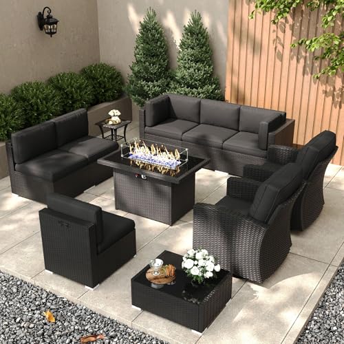 KHOLH Patio Furniture Set with Fire Pit Table