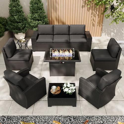 KHOLH Patio Furniture Set with Fire Pit Table