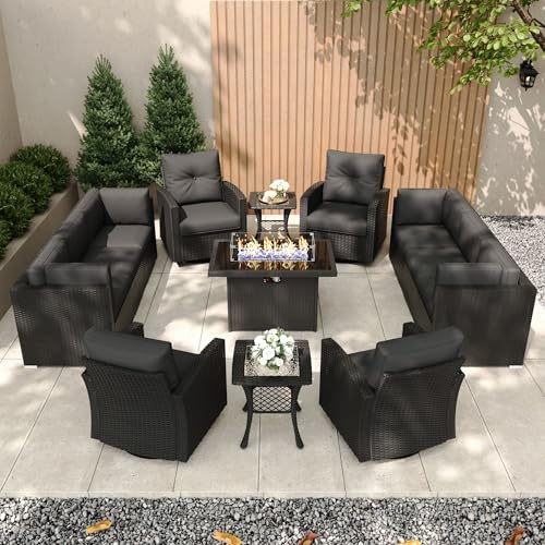 KHOLH Patio Furniture Set with Fire Pit Table
